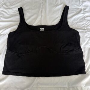 Victoria's Secret PINK Black Scoop Crop Tank